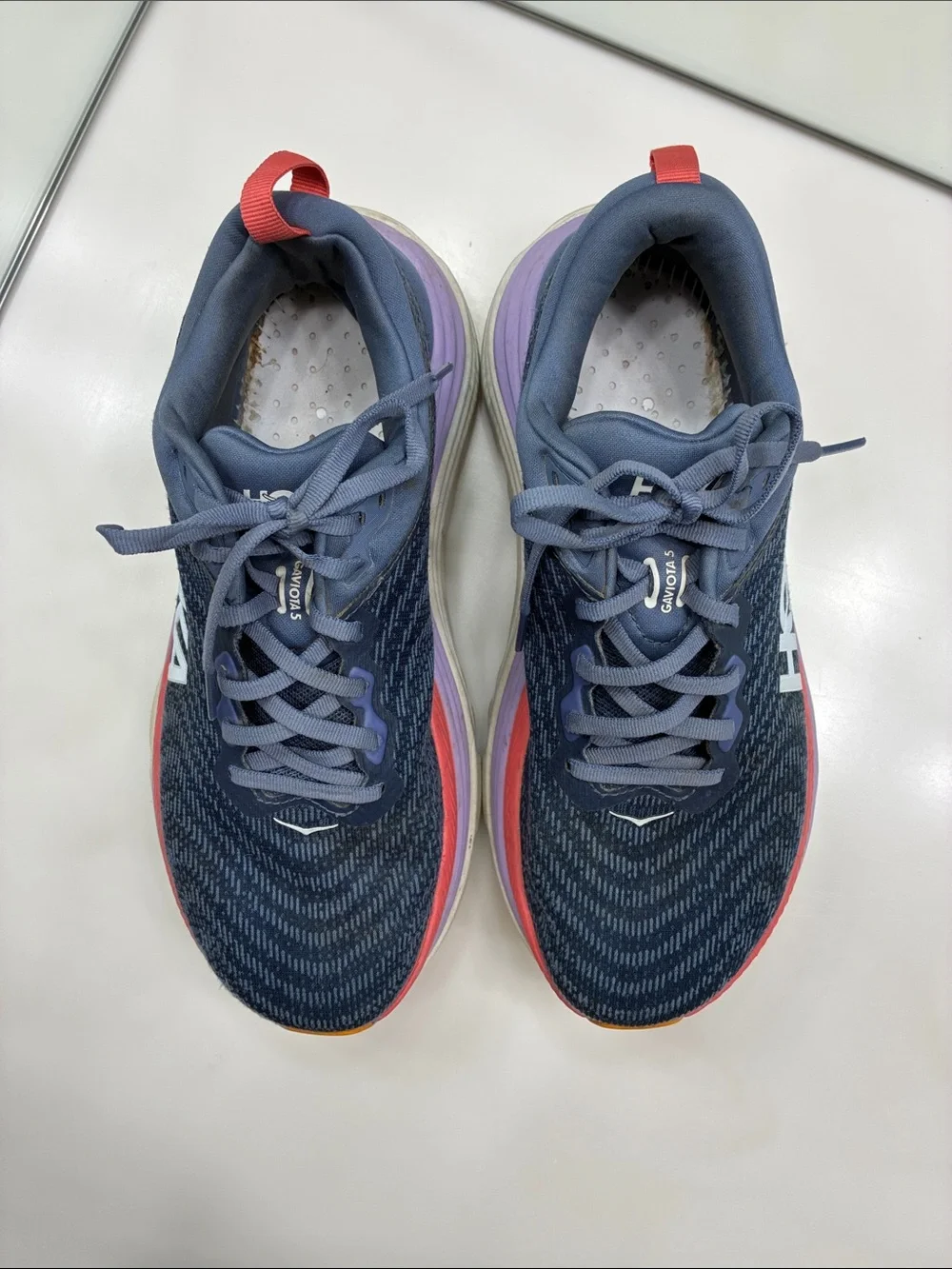 Hoka One One Gaviota 5 Anchor/Grapefruit Sneakers Size 9 B - Picture 2 of 9